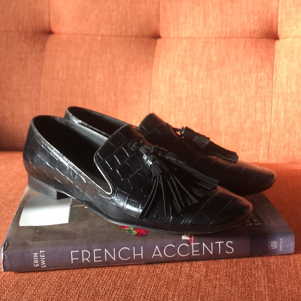 Zara black tassel loafers 38